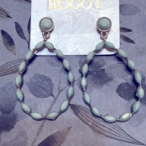 Blue Green hoop earrings